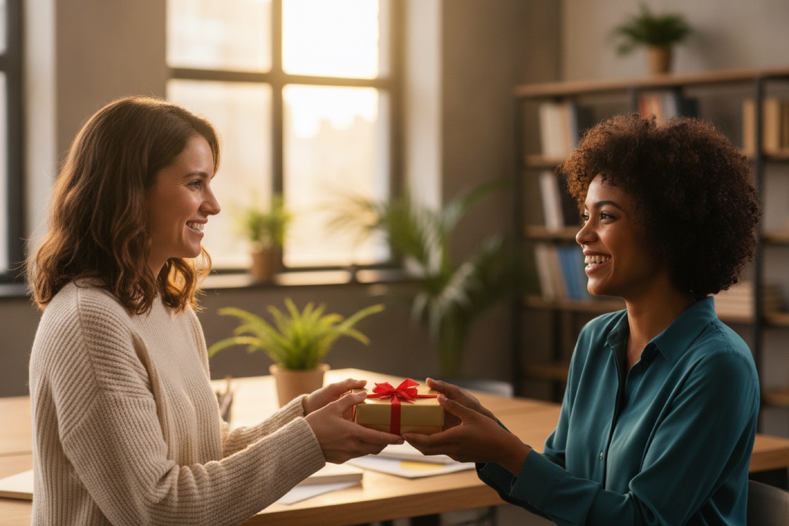 Geschenk-Moment: Kollegin
