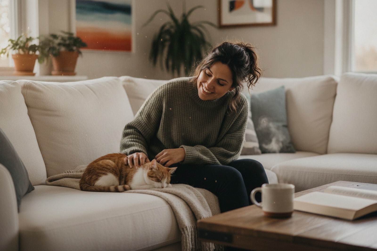 Stimmungsbild: Die Katzenbesitzerin